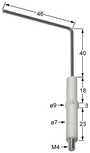 Giorik Zündelektrode für Kombidämpfer VG06MX, VG10MX, VG102MX, VG20MX, VG06EC Anschluss M4 Körperlänge1 18mm L1 40mm ø 7mm 7mm Giorik Zündelektrode für Kombidämpfer VG06MX, VG10MX, VG102MX, VG20MX, VG06EC Anschluss M4 Körperlänge1 18mm L1 40mm ø 7mm 7mm von Giorik