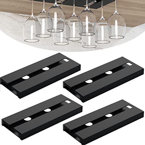 Giorno di casa Weinbecherhalter Umgekehrt Weinglas Hängende Rack, 25 * 11cm Rotweinbecher Hängende Tasse Halter für Bar Home (Schwarz, 4 Pack) von Giorno di casa