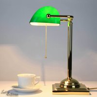 Designer Bankerleuchte mit 24K vergoldet von Ghidini Giovanni Battista