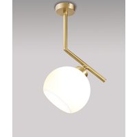 Elegante Deckenleuchte Wohnzimmer Echt-Messing Glas von Giovanni Battista