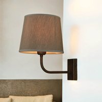 Messing Wandleuchte E27 Beige Stoff Schirm von Giovanni Battista