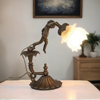 Tischlampe Putti aus Echt-Messing Antik Premium von Ghidini Giovanni Battista