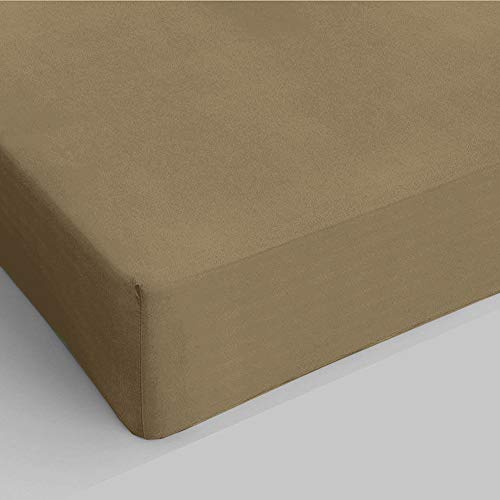 Giovanni Dolcinotti Bed Collection | Spannbettlaken für Einzelbett 140 x 200 cm, antiallergisch, atmungsaktiv, antibakteriell und milbendicht, hergestellt in Italien, 100% Baumwolle, Farbe Taupe von Giovanni Dolcinotti MADE IN ITALY