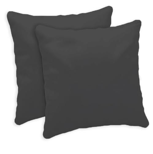 Giovanni Dolcinotti | Set mit 2 Kissenbezügen für Sofa, 50 x 50 cm, dekorative Kissenbezüge – 100% Baumwolle mit Seideneffekt – Kissenbezüge mit verstecktem Reißverschluss – Dunkelgrau – Modell von Giovanni Dolcinotti