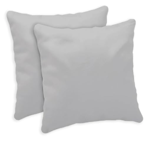 Giovanni Dolcinotti MADE IN ITALY Set mit 2 Kissenbezügen für Sofa, 40 x 40 cm, dekorative Kissenbezüge – 100% Baumwolle mit Seideneffekt – Kissenbezüge mit verstecktem Reißverschluss – Perlgrau von Giovanni Dolcinotti