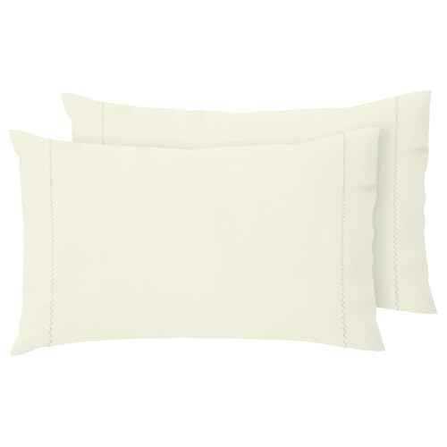 Giovanni Dolcinotti | Set mit 2 bunten Kissenbezügen mit Überschlag und Zickzack-Finish – 50 x 80 cm – 100% Baumwolle – Made in Italy – Creme – Modell Toronto von Giovanni Dolcinotti MADE IN ITALY