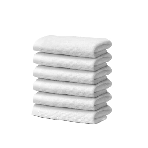 Giovanni Dolcinotti | Set mit 6 Gesichtstüchern aus 100% Baumwolle - 30 x 30 cm - extra saugfähig und schnelltrocknend - für Bad, Spa und Fitnessstudio - Weiß - Modell Orlando von Giovanni Dolcinotti