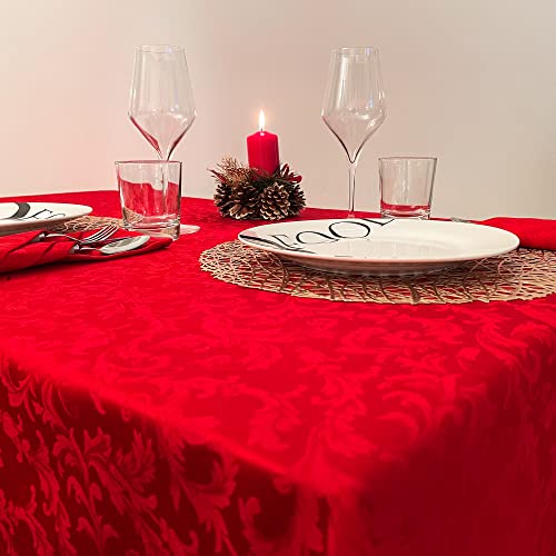 Giovanni Dolcinotti Table Collection | Tischdecke Jacquard - 100% Baumwolle (rot, 140x220) von Giovanni Dolcinotti