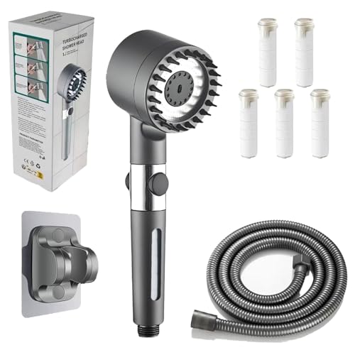 Adlox Vitashower 2.0, Vitashower Duschkopf, Glänzendes Haar & Echtes Wohlgefühl, Adlox Duschkopf, Vita Shower Duschkopf Adlox (Dunkelgrau) von Gipfelfreund