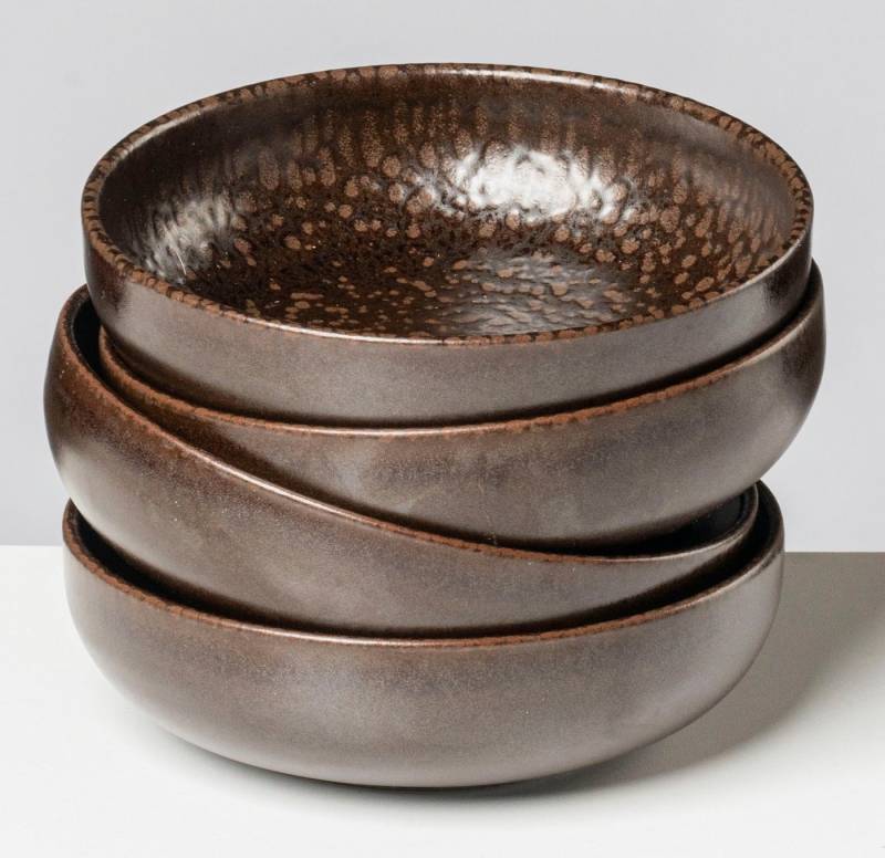 Gipfelstück Müslischale Glockenklang, Steinzeug, (Set, 4-tlg), Scandi-Style, glänzende Reaktivglasur, jedes Stück ein Unikat von Gipfelstück