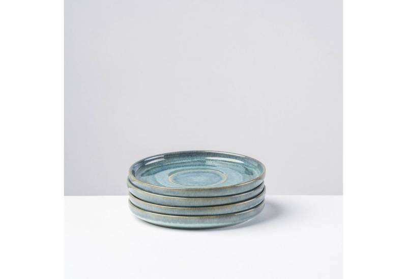 Gipfelstück Teller-Set Tiefer See (4-tlg), 4 Personen, Steinzeug von Gipfelstück
