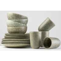 gipfelstück Kombiservice "Geschirr-Set, Service" Scandi-Style, jedes Stück ein Unikat, 16 Teile, für 4 Personen von Gipfelstück