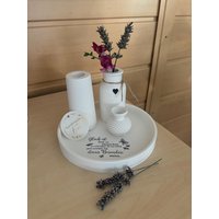 Dekoset „Lieblingsmensch"/Tablett/Geschenk/Deko Teller Mit Vasen Dekoset „Lieblingsmensch"/Tablett/Geschenk/Deko Teller Mit Vasen von GipsWerkstatt