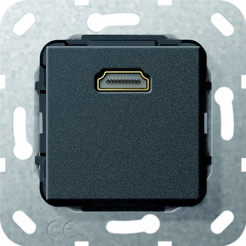 Gira HDMI Gender Changer Einsatz Schwarz matt 566910 von GIRA