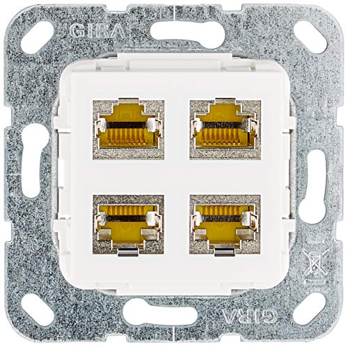 Gira MJ RJ45 Cat 6A 10 GB 4fach LSA Plus rw 569903 von GIRA