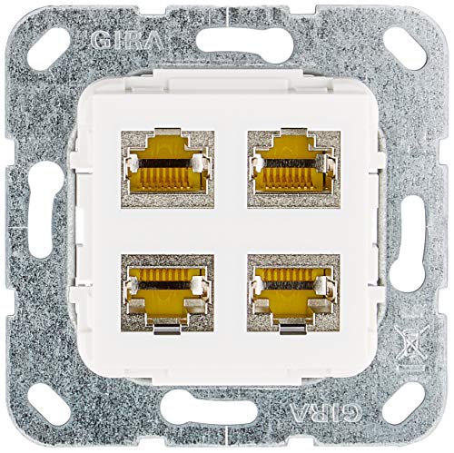 Gira 569903 MJ RJ45 Cat 6A 10 GB 4 Fach LSA Plus Einsatz, reinweiß von GIRA