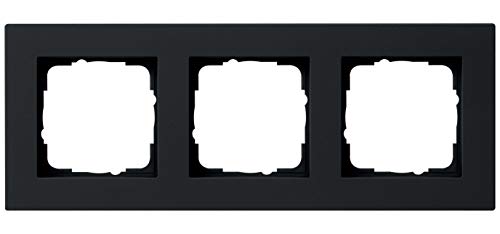 GIRA Abdeckrahmen 3f. sw flach 0213095 4010337036838 Wandplatte Klein (Small) Black Metallic Dekorationsschalter Standard Elektrogeräte (z.B. Steckdosen, Schalter, Dimmer) von GIRA