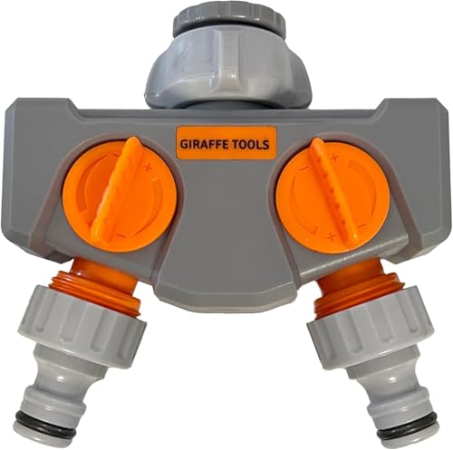 Giraffe Tools 2-Wege-Gartenschlauch-Verteiler, Doppelhahn-Anschluss mit unabhängigem Durchflussventil Giraffe Tools 2-Wege-Gartenschlauch-Verteiler, Doppelhahn-Anschluss mit unabhängigem Durchflussventil von Giraffe Tools