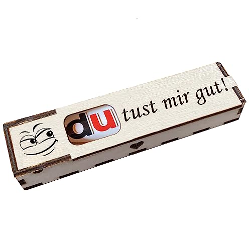 Duplo Holzbox Box mit Schokoriegel Geschenkbox mit Gravur "Du tust mir gut!" Geschenkidee von Girahlutions