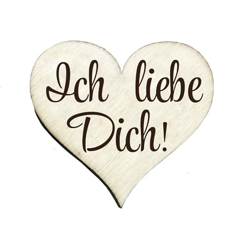 Herz Kühlschrankmagnet Holz Holzmagnet 50x55mm mit Gravur Spruch Neodym Magnet Mitbringsel Spruckmagnet Ich liebe Dich von Girahlutions