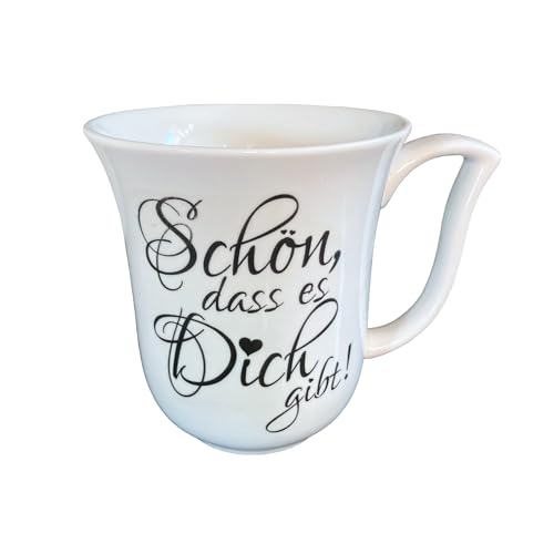 Originelle Kaffeetasse mit Spruch oder Motiv | Mug Große Tasse | Partnerbecher | Weiß Porzellan 320ml | teilw. Personalisiert mit Wunschname | Geschenkidee (Schön, dass es Dich gibt) von Girahlutions