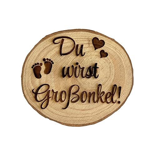 Verkündung Schwangerschaft Kühlschrankmagnet Holz kleine Baumscheibe Ankündigung Baby Geschenkidee Du wirst Großonkel von Girahlutions