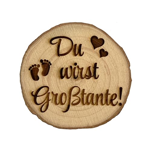 Verkündung Schwangerschaft Kühlschrankmagnet Holz kleine Baumscheibe Ankündigung Baby Geschenkidee Du wirst Großtante von Girahlutions