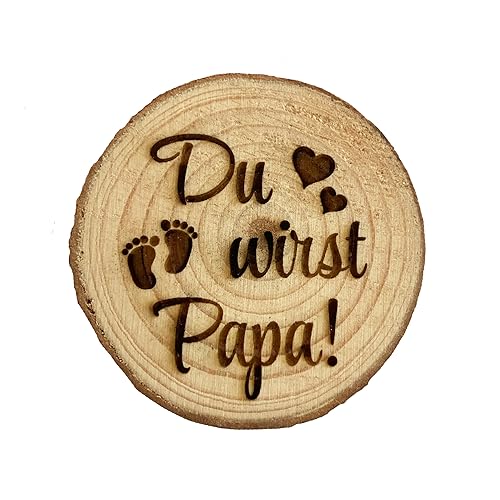 Verkündung Schwangerschaft Kühlschrankmagnet Holz kleine Baumscheibe Ankündigung Baby Geschenkidee Du wirst Papa von Girahlutions