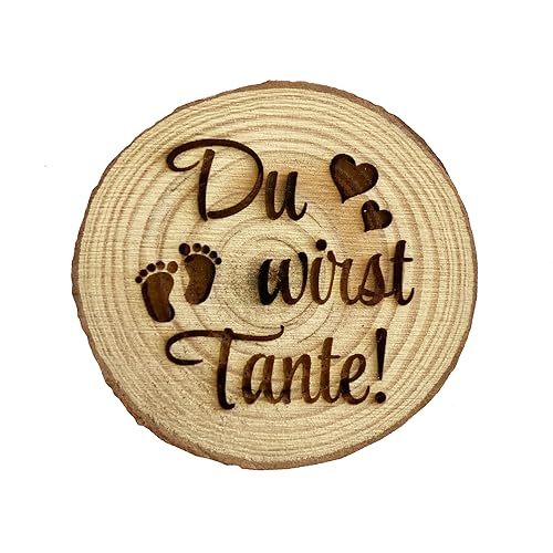 Verkündung Schwangerschaft Kühlschrankmagnet Holz kleine Baumscheibe Ankündigung Baby Geschenkidee Du wirst Tante von Girahlutions