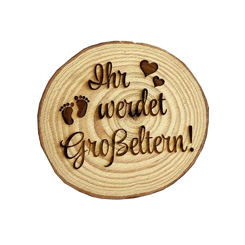 Verkündung Schwangerschaft Kühlschrankmagnet Holz kleine Baumscheibe Ankündigung Baby Geschenkidee Ihr werdet Großeltern von Girahlutions