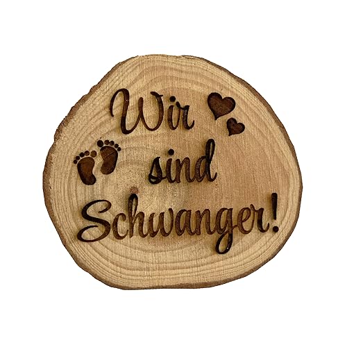 Verkündung Schwangerschaft Kühlschrankmagnet Holz kleine Baumscheibe Ankündigung Baby Geschenkidee Wir sind Schwanger von Girahlutions