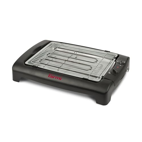 Girmi BQ12 Elektrischer Grill, 2000 W, INOX-Grillrost, 34 x 24,5 cm, Temperaturregelung, Komplett zerlegbar, Fettauffangschale, Gepanzerte Stahlheizelemente Girmi BQ12 Elektrischer Grill, 2000 W, INOX-Grillrost, 34 x 24,5 cm, Temperaturregelung, Komplett zerlegbar, Fettauffangschale, Gepanzerte Stahlheizelemente von Girmi