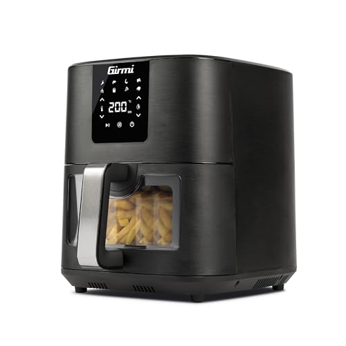 Girmi FG79 "Ecofrit 9L" Luftfritteuse, 1700 W, 9 Liter XXL, 8 Programme, Digitalanzeige, BPA/PFOA Safe, Innenbeleuchtung, Timer, Rezeptbuch inklusive, Mattschwarz von Girmi