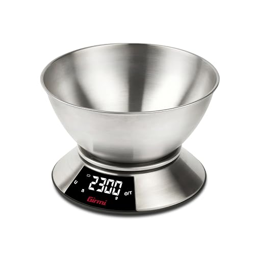Girmi PS86 Küchenwaage, große Schüssel 2 l, Korpus und Schüssel aus Edelstahl, großes Display 58 x 30 mm, Messung 1 g/5 kg, Tara-Funktion Girmi PS86 Küchenwaage, große Schüssel 2 l, Korpus und Schüssel aus Edelstahl, großes Display 58 x 30 mm, Messung 1 g/5 kg, Tara-Funktion von Girmi