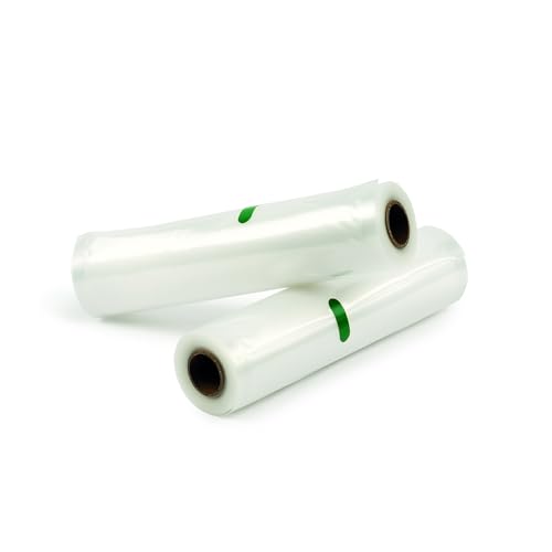 Girmi RVT5222 2 Rollen 22 x 500 cm zur Aufbewahrung von Lebensmitteln und zum Vakuumgaren, kompatibel mit allen Vakuumiergeräten von Girmi