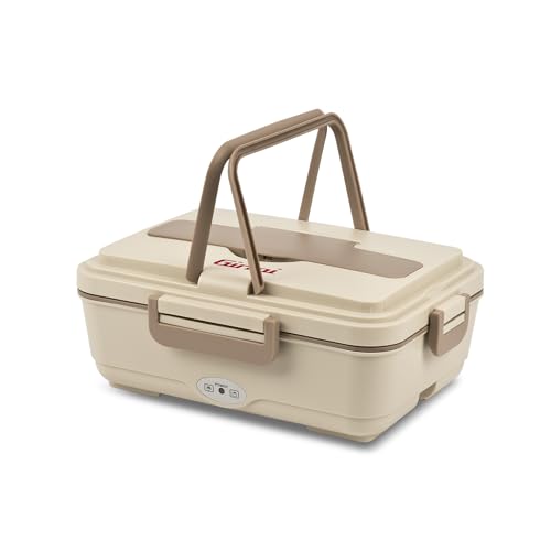 Girmi SC03 Vivandiere Big Elektrischer Speisewärmer mit 3 Fächern aus Edelstahl, luftdichter Verschluss, wärmt und hält warm, Beige/Braun von Girmi