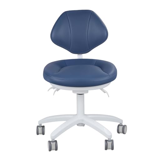 Verstellbarer Stuhl Zahnarzt Hocker mit Rückenlehne Micro Fiber Leder von Giroflee