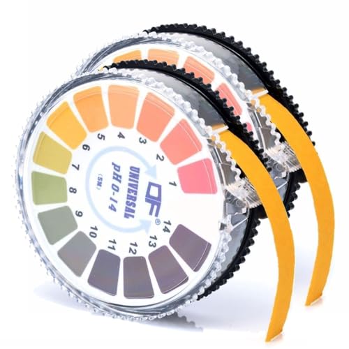 GisWell 2-Rolle pH Teststreifen 5 m/Roll Messbereich 0-14 pH Papier Trinkwasser pH Wert Teststreifen Lackmus Indikator Universal für Säure Basen Tests von GisWell