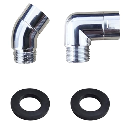 GisWell 2 Stücke Winkelstück für Duschkopf, Duschschlauch Adapter, Handbrause Adapter, Universal Duschschlauch Adapter mit Unterlegscheiben für Handbrausen, Kopfbrausen, Duschwannen GisWell 2 Stücke Winkelstück für Duschkopf, Duschschlauch Adapter, Handbrause Adapter, Universal Duschschlauch Adapter mit Unterlegscheiben für Handbrausen, Kopfbrausen, Duschwannen von GisWell
