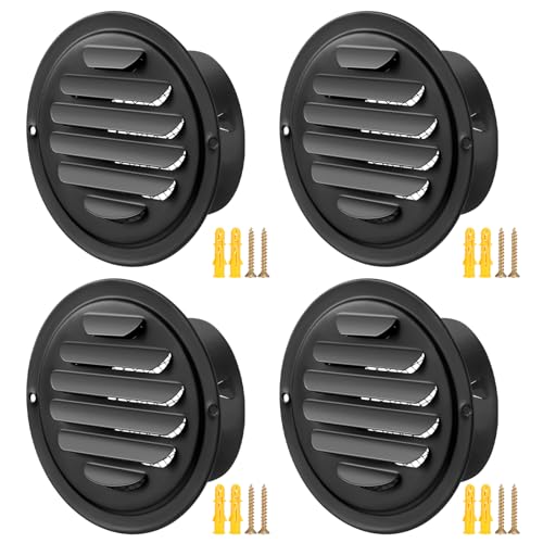 Gisafai 4 Stück runde Lüftungsgitter-Abdeckungen aus Edelstahl, 10,2 cm, Lüftungsgitter, Metall-Lüftungsabdeckungen mit eingebautem Fliegengitter-Netz für HVAC-Lüftung, Haus, flache Garage, außen Gisafai 4 Stück runde Lüftungsgitter-Abdeckungen aus Edelstahl, 10,2 cm, Lüftungsgitter, Metall-Lüftungsabdeckungen mit eingebautem Fliegengitter-Netz für HVAC-Lüftung, Haus, flache Garage, außen von Gisafai