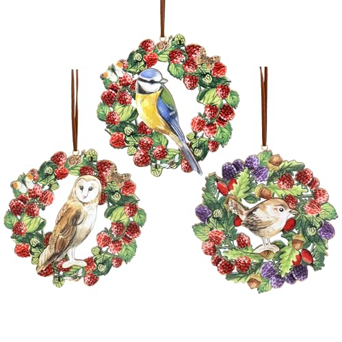 Gisela Graham Eule Blaumeise & Zaunkönig 8 cm Holzkranz Dekorationen Set von 3 Gisela Graham Eule Blaumeise & Zaunkönig 8 cm Holzkranz Dekorationen Set von 3 von Gisela Graham