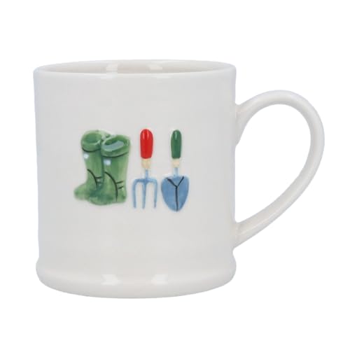Gisela Graham Geprägte Tasse aus Steingut mit Gartenarbeit von Gisela Graham