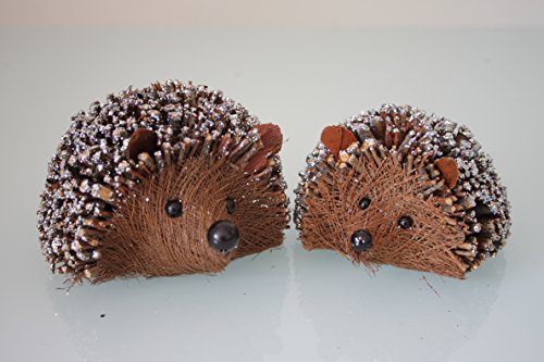 Set of Two Twig Hedgehog Christmas Decorations by Gisela Graham von Gisela Graham