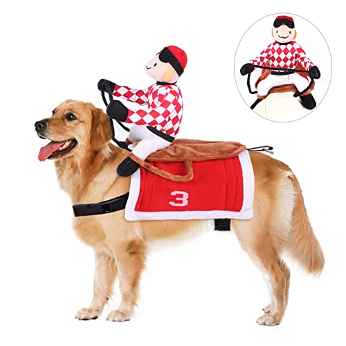 Hunde-Halloween-Kostüm, Cowboy-Reiter-Kostüm für Hunde, Ritter-Stil, Lustige Hundekleidung, Erstaunlicher Hunde-Haustier-Anzug, Party-Haustier-Kostüm für Alle Hunde und Katzen (L) von GisooM