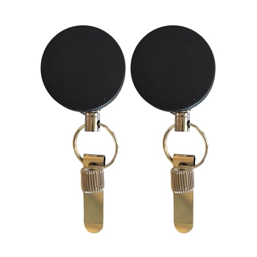 2pcs Metallstifthalterbeutel Mit Taschenclips Retractable Abzeichen Reel Metall Stifthalter Mit Verstellbaren Federringen Stifthülle von Gissroys