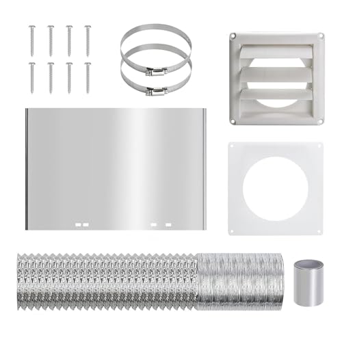4 Zoll Trockner Wandlüftungskanal Kits Trockner Entlüftungsschlauchanschlüsse Wandleitungssatz Effiziente Luftströme Management Extrakte Ventile Kanalgrillabdeckung von Gissroys