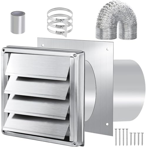 4 Zoll Trockner Wandlüftungskanal Kits Trockner Entlüftungsschlauchanschlüsse Wandleitungssatz Effiziente Luftströme Management Extrakte Ventile Kanalgrillabdeckung von Gissroys