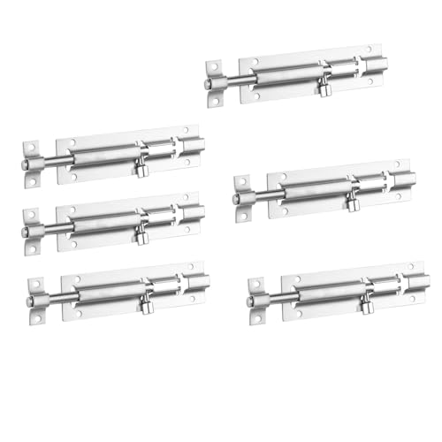 6 Pcs Edelstahltür Riegel Kleine Schiebebolzen Verriegelte Hasp Türschloss Schnalel Schnallen Schwerlastgartenschuhe Schiebetor Sicherheits Toilette von Gissroys