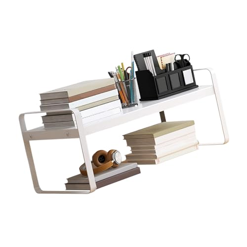 Gissroys Desktop Organizer Stapelbare Desktop Buchhandlung Metall Display Rack Für Küchenbüro Desk Organizer Aufbewahrungsregal von Gissroys