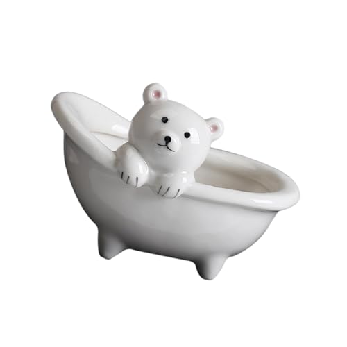 Gissroys Keramik Fleischig Pflanzenbehälter Bär Pflanzer Blumenpot Ornament Für Kaktusbehälter Home Balkon Dekore Süßer Tiertopf von Gissroys